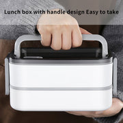 Heated Lunch Box, 3-Layer Insulated, Leak-Proof, Food-Grade Stainless Steel, Portable with Handle