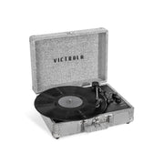 Victrola Journey Plus Signature Record Player, Grey - Durable