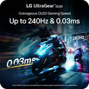 LG UltraGear 27-Inch QHD OLED Gaming Monitor, 240Hz Refresh Rate, 0.03ms Response Time, NVIDIA G-SYNC Compatible, AMD FreeSync Premium Pro, DisplayHDR True Black 400, Adjustable Stand, Black