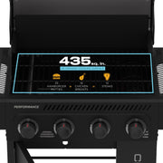 Charbroil Performance Series FlavorMax 4-Burner Gas Grill Cabinet with Sear Burner, Black, 463348125