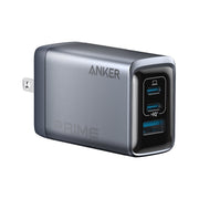 Anker Prime Wall Charger, 100W GaN, 3 Ports with USB-C and USB-A, Silver, Compact Foldable Design, A2688J41-1