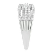 Unique Moments H-I, SI-I1 1/3 Ct Round Lab Grown Diamond Ring in Silver for Women SIZE 7