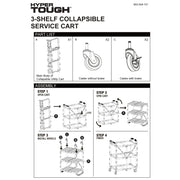 Hyper Tough Hyper Stack New Foldable Collapsible Utility Cart, Black - 39.37 x 18.11 x 8.07