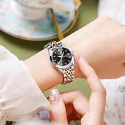 OLEVS 99W-31 Women's Luxury Casual Dress Watch, Analog Quartz Movement, Two-Tone Gold-Plated Stainless Steel Strap