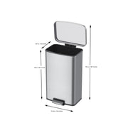Better Homes & Gardens WM9188MT-50L 13.2 Gallon Rectangular Stainless Steel Trash Can, Silver
