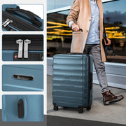 Zimtown 3 Piece ABS+PC Expandable Hardside Luggage Set W/TSA Lock