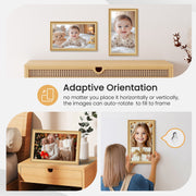 RCA Uhale WiFi Digital Photo Frame, 10.1 Inch 1080p HD IPS Touch Screen, 32GB Storage, USB SD Slot, Auto Rotate, Wall Mountable, Gold