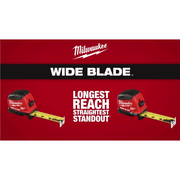 Milwaukee 48-22-1226 Tape Measure, 8m/26ft Wide Double-Sided Blade, 18ft Reach, Black