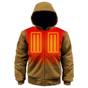 ActionHeat AH-WJKT-5V-K-XL 5V Battery Cordless Heavy-Duty Heated Work Jacket for Men - Khaki - XL