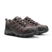 Burudani Men's Waterproof Hiking Boots, Ankle-High, Wide Fit, Lace-Up, Size: 7, Brown Black Tan