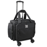 BatlFrist Rolling Teacher Tote Bag with Five 360-Degree Swivel Wheels, Detachable Trolley, YKK Zippers, Fits 15.6 Inch Laptop, Black