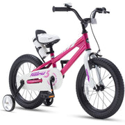 RoyalBaby Freestyle 12 Inch Kids Bicycle with Training Wheels, Water Bottle, Reflectors, Fuchsia, RB12B-6F