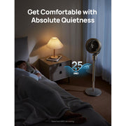 Dreo Poly Fan 306 Pedestal Fan, Ultra-Quiet 25dB, 80 Oscillation, 90 Vertical Tilt, 34-41 in Adjustable Height, 3 Speeds with Auto Mode, Remote Control, Black