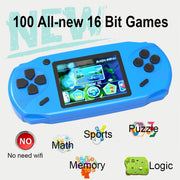 Beijue Rechargeable 16 Bit Handheld Game Console with 3.0 Inch Color LCD, 100 Built-In Games, Blue
