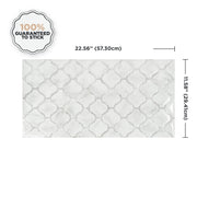 Smart Tiles Peel and Stick Backsplash - X-Large 5 Sheets of 22.56'' x 11.58'' 3D Adhesive Tile for Kitchen, Bathroom, Wall Tile, Arabesco White, Pack of 5 (SM1177G-05-QG_FBA)