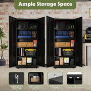 EDX 71 in Metal Storage Cabinet with Pegboard, Locking Doors, Adjustable Shelves, Black, Wall Mount, EDX-TPG-G01