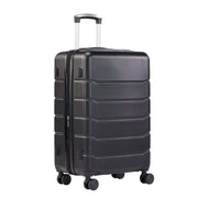 Edx Gianna 24 Inch Hardside Expandable Rolling Luggage with TSA Lock and 360 Spinner Wheels, Black, XLX-24IN-BK