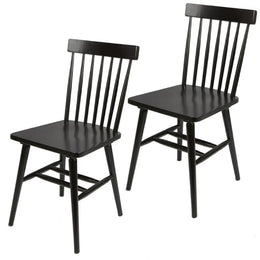Better Homes & Gardens CPFD1802-BLK Gerald Classic Black Wood Dining Chairs, Set of 2