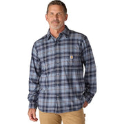 Carhartt 107010-Hn7 Relaxed-Fit Midweight Long-Sleeve Flannel Shirt for Men - Light Navy - L