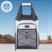 Igloo Marine Soft-Side Backpack Cooler, 28 Can Capacity, Water-Resistant Polyester, White and Gray, 11x7x16 in, 1.63 lb, 00063444