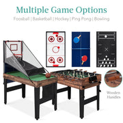Best Choice Products 13-in-1 Combo Game Table Set with Ping Pong, Foosball, Basketball, Hockey, Archery, Walnut, SKY6713