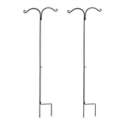 Ashman Steel Shepherd Hook, Two-Sided Outdoor Garden Hook, Black, 65 in, 2 Pack