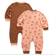 Carhartt Long-Sleeve Coveralls 2-Piece Set for Baby Girls, Carhartt Brown, 9 Months