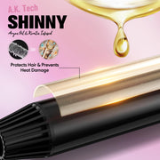 Farery Long Barrel Curling Iron, 1.25 Inch Ceramic Tourmaline Barrel Infused with Argan Oil and Keratin, 11 Adjustable Heat Settings, Includes Clips and Silicone Pad, Black FA099-32-B