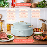 Made By Gather Beautiful 10-in-1 6 Qt Electric Multi-Cooker with 7 Preset Functions Hydrangea 29453