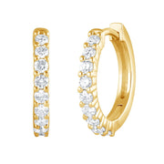 Unique Moments Women's 1/2 Ct Round Lab Grown Diamond Huggie Earrings, Yellow Gold Plated Sterling Silver