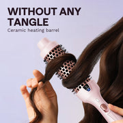 Wavytalk 1.5 Inch Thermal Hair Brush, Negative Ion Technology, Ceramic Barrel, Dual Heat Settings, Pink