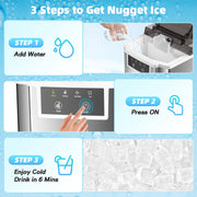Vavsea Bs-301-Jjzbj-Vavsea-Wal 40Lbs/24H Nugget Countertop Ice Maker With Self-Cleaning Function