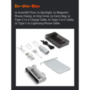 Insta360 Flow Creator Kit Smartphone Gimbal with AI Tracking, 3-Axis Stabilization, Integrated Selfie Stick, All-Purpose Tripod, Portable Foldable, Snow White, CINSABBACW