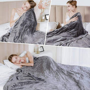 Royalcraft HE-RN-004GR Electric Blanket King Size with Dual Control 10 Heating Levels& 12 hours Auto-off Overheat Protection Grey