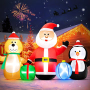 Vrilay 7.3ft Santa Elk Penguin Christmas Inflatable with LED Lights
