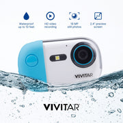 Vivitar VE050-NOC Aqua Snap Underwater Digital Camera with HD Video Recording, New Waterproof Action Camera, Blue
