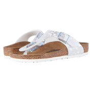 Birkenstock Gizeh Kids Sandals, Hologram Silver Birko-Flor, Adjustable Buckle, Ergonomic Contoured Footbed, Size 30 N, 1008093-300