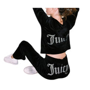VoyageMartZenithTrend Womens Casual Tracksuit Two-Piece Set, M, Black - Machine Washable
