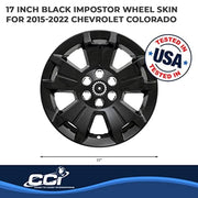 CoastToCoast Impostor 17-Inch 5-Spoke Snap-On Wheel Cover Set, Gloss Black, ABS Plastic, 4 Pieces