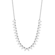 Believe by Brilliance NF00508RZW-18.WM Silver Plated Cubic Zirconia Heartshape Necklace for Women, 18in Chain with 2in Extender, Silver