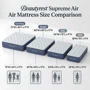Beautyrest Supreme Air Full Size Inflatable Bed with Built-In SureLock Auto Shut-Off Pump, Puncture-Resistant Vinyl, Raised 17in Air Mattress Supports 650 lb, Blue, MM10917DB