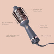 Hairitage Up In The Air Volumizing Brush, Pink/Grey - Ceramic Material