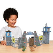 Moose Toys Tile Town Jurassic World Dino Escape Magnetic Tiles Playset, 78 Tiles, 2 Action Tiles, 6 Figures, Multicolor, 82073