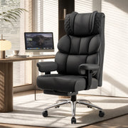Fastes Office Chair Big and Tall 400lb Capacity Ergonomic High-Back Reclining with Footrest Swivel Wheels Lumbar Support Black