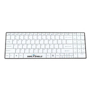 Seal Shield Clean Wipe Medical Grade Chiclet Bluetooth Wireless Keyboard, 99-Key English French Layout, Black Base White Keys, SSKSV099BT