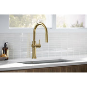 Kohler 22972-2MB Crue Pull Down Kitchen Faucet, Vibrant Brushed Moderne Brass