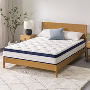 Zinus 10 Pocket Coil Euro Top Hybrid Mattress, Medium Firm, Queen