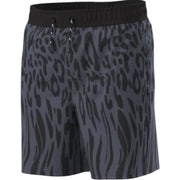 Weekend Academy Boys Printed Swim Trunks, Sizes 6-18 & Husky, Size: S, Black Soot Leopard Drip