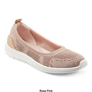 Easy Spirit Glitz 2 Womens Slip-On Fashion Sneakers, Lightweight Knit Upper, Removable Padded Footbed, EVA Outsole, Light Lilac