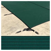Meyco Rectangle Mesh Safety Pool Cover, Green, 18 x 36 ft, Durable Two-Ply with Pop-Up Anchors, 1836